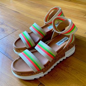 STEVE MADDEN SANDALS, colorful and bright! BRAND NEW, 6 US